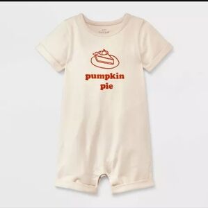 New 12M Baby Pumpkin Pie Graphic Romper